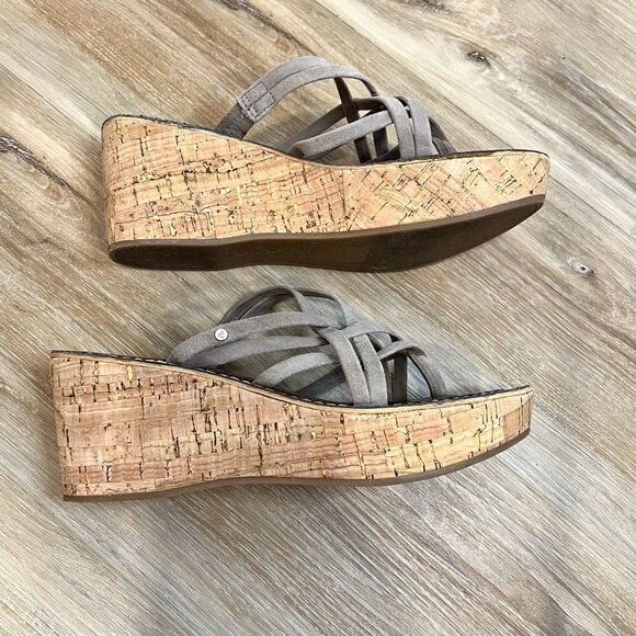 SAM EDELMAN Strappy Wedge Sandals Size 8 - Picture 3 of 6